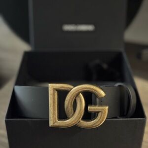 Dolce & Gabbana DG plaque buckle belt